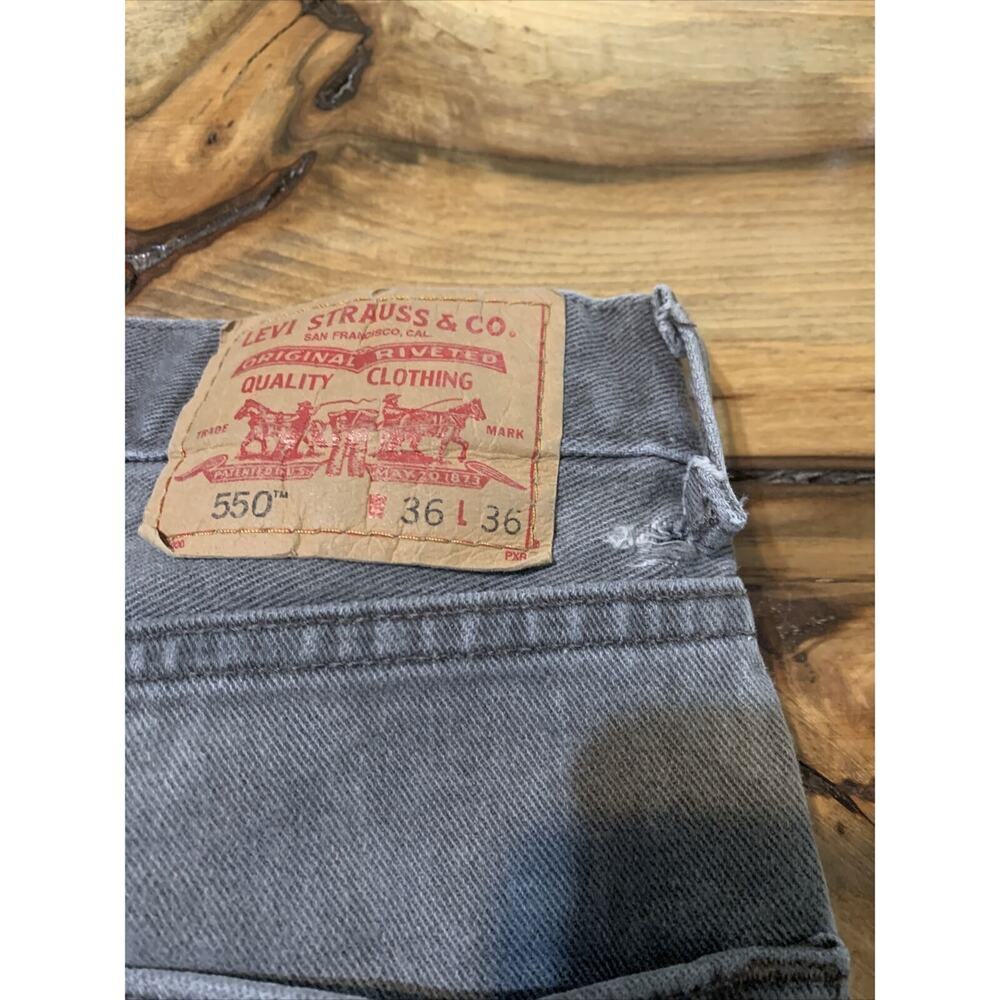 Levi 550 Relaxed Fit Faded Color Denim Jeans Tag 36x36 Black Gray